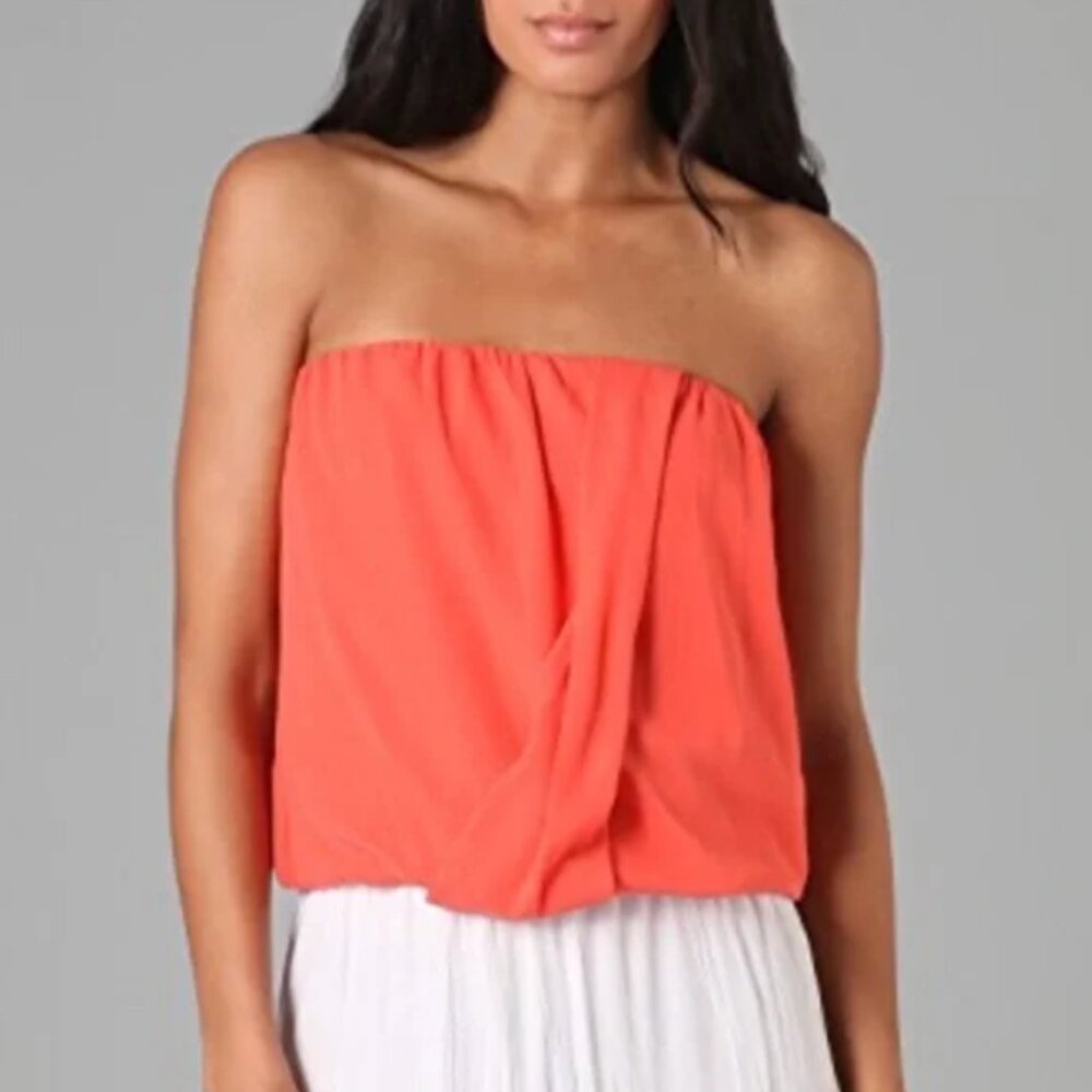 Alice + Olivia orange/peach strapless top
